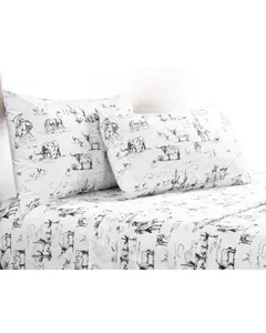 Hiend Accents Unisex 200Tc Cotton Ranch Life 4 Piece Sheet Set Queen Size - Ss2138-Qn-Df