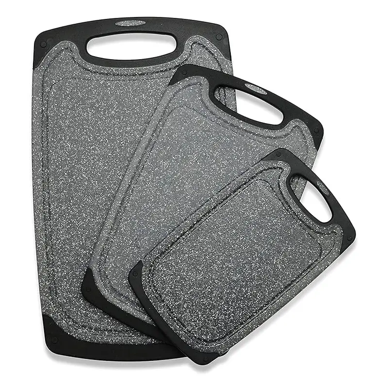 3 pcs Chopping Board , Chopping Boards for Kitchens with Non-Slip Feet and Deep Drip Juice Groove, Easy Grip Handle, Dishwasher Safe Cutting Board
