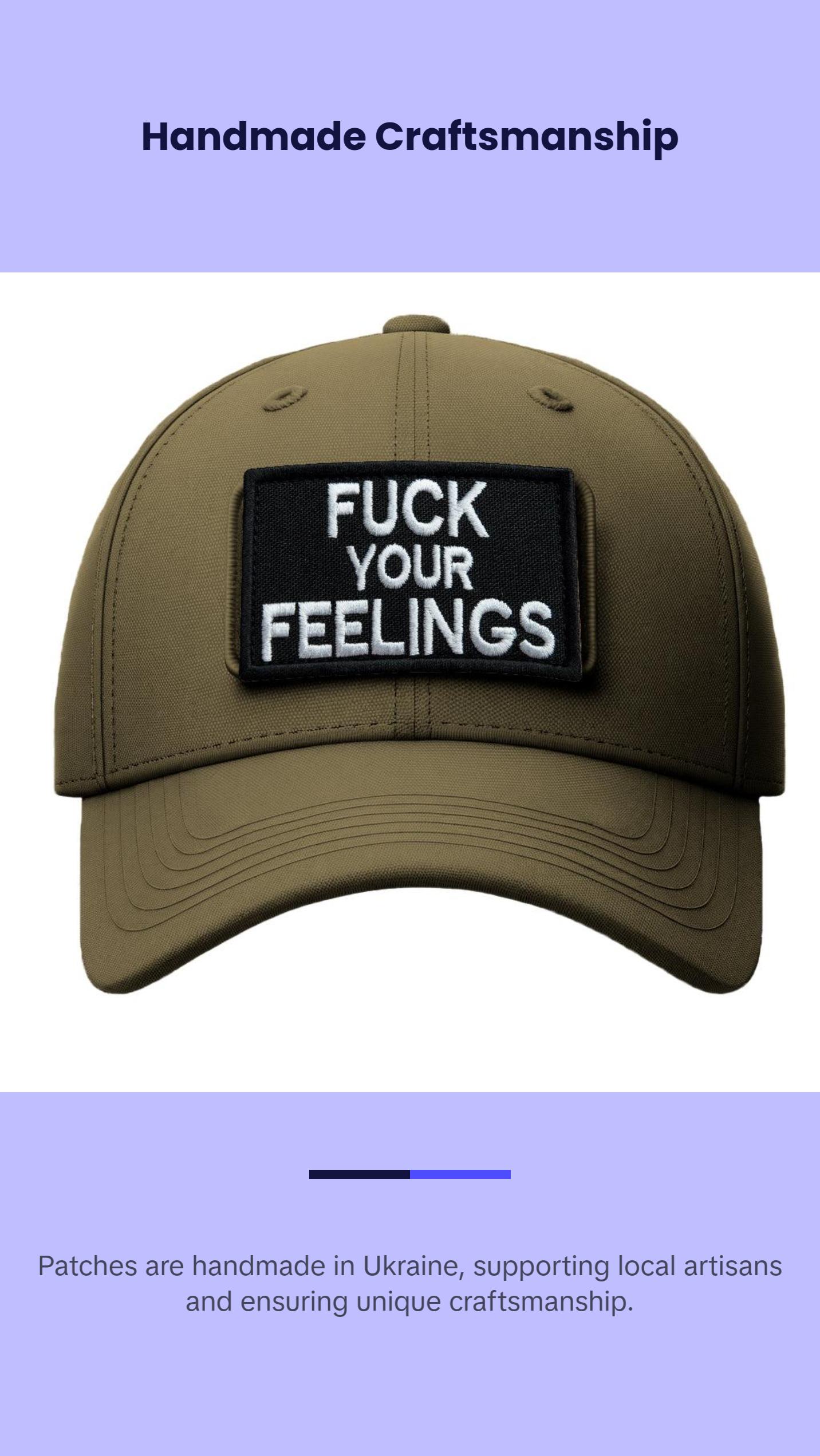 Set of 2 Tactical Patches Fuck Your Feelings Embroidered Hook & Loop Patches