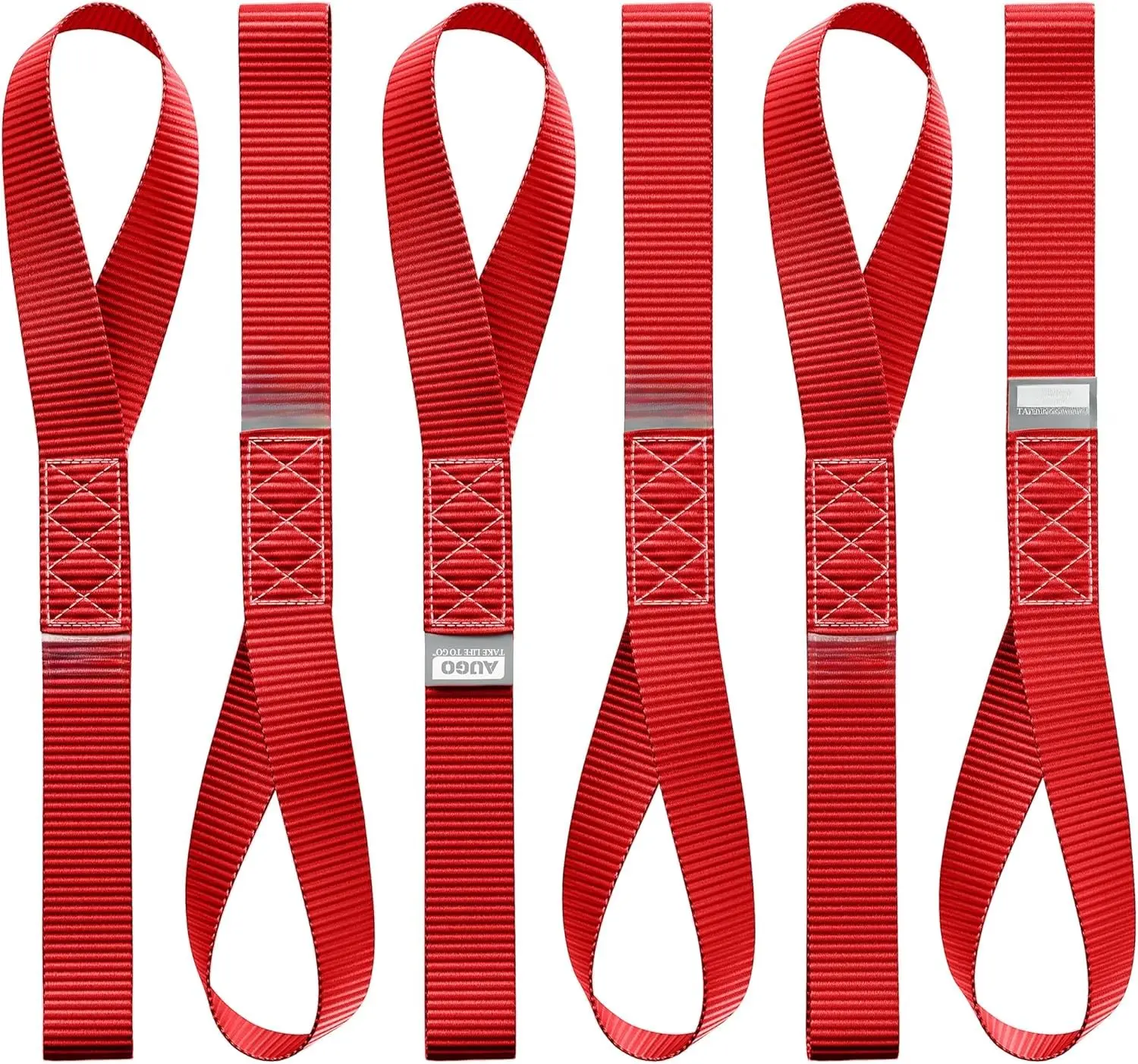 Synthetic Heavy Duty Universal Loops (Pack of 6) - 1.5x17in Long-Lasting All-Purpose Tie Down Anchor Straps for Towing, ATV/UTV - 3000Lb Load Capacity, 10000Lb Break Strength, Ratchet Strap Hook Compatible, Roof Rack