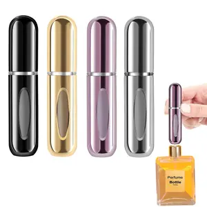 Portable Mini Lightweight Durable Refillable Perfume Atomizer Bottle Spray, 4 Counts/set Scent Pump Case, Perfect for Home Outdoor Travel Summer Vacation