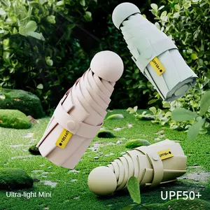 Mini Travel Sun Umbrella, Lightweight Portable Manual Open Rain Umbrella, Compact UV Protection, Dual Use for Sunny and Rainy Days