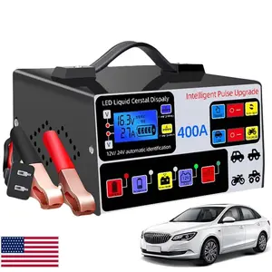 220W High Power Car Battery Charger 12V 24V Automatic Smart Charger, Pulse Repair Activation, Digital LCD Display, Overheat/Overcurrent/Reverse Protection for Vehicles