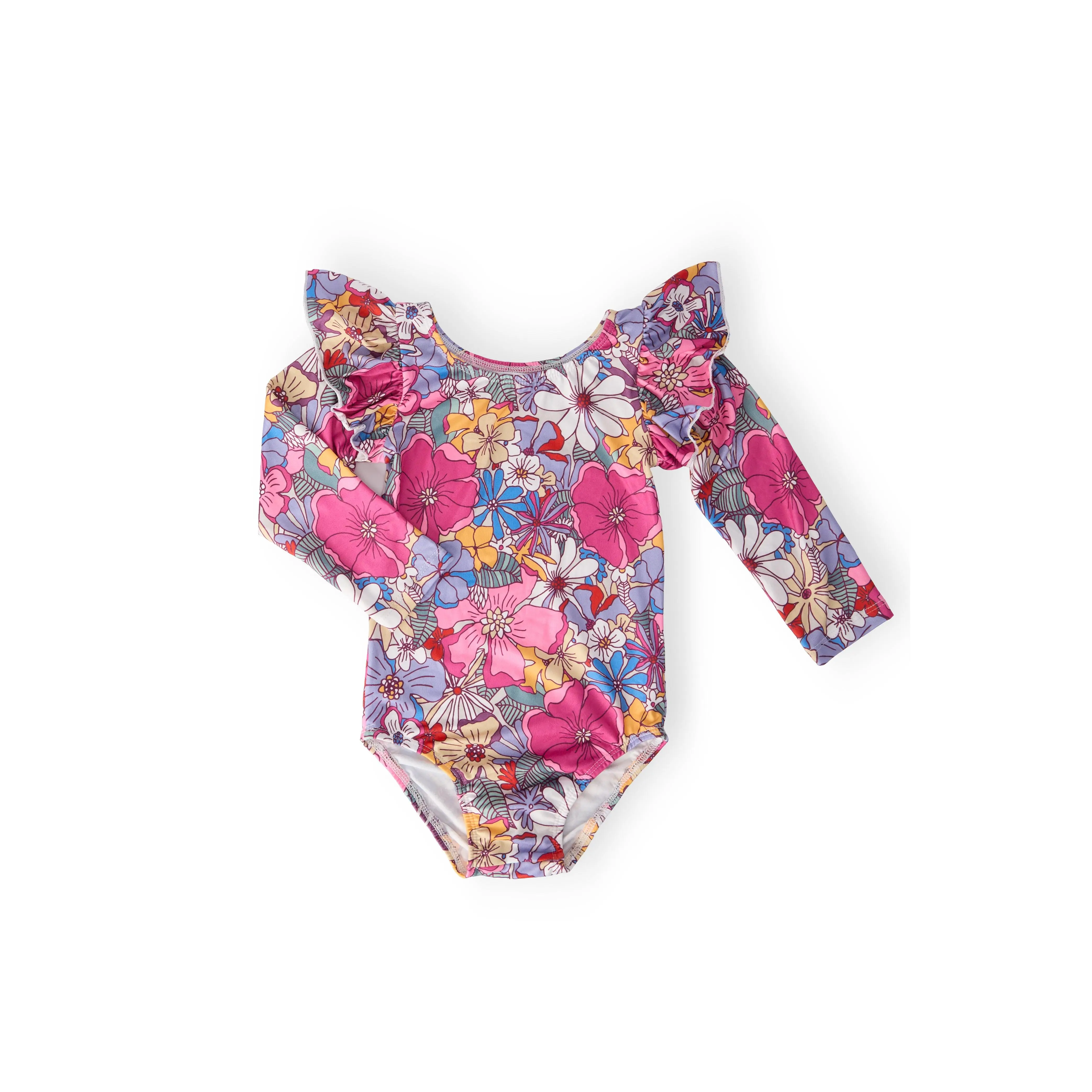 Mauve What's Up Buttercup L/S Flutter Sleeve Leotard