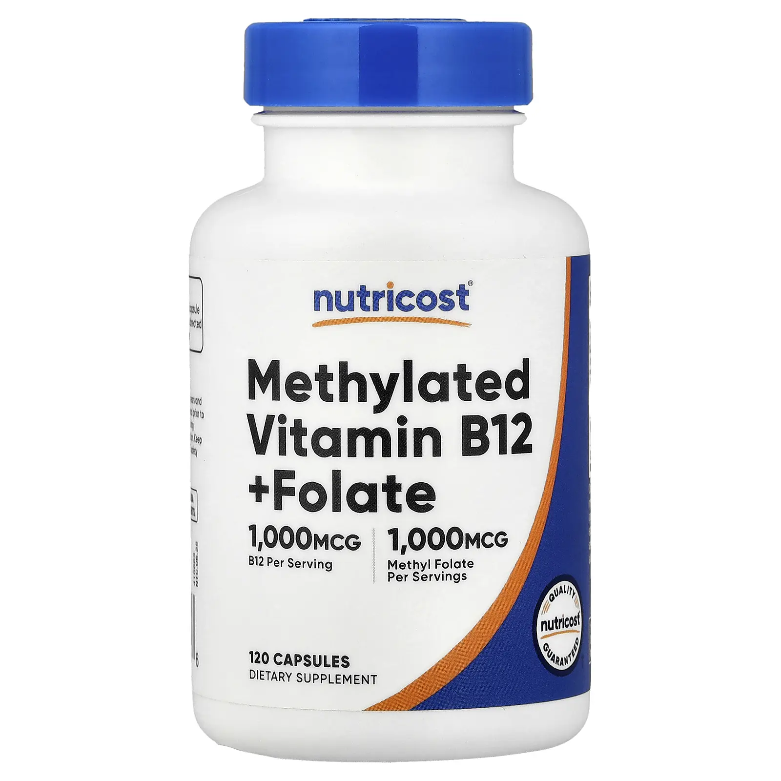 Nutricost Methylated Vitamin B12 + Folate, 120 Capsules