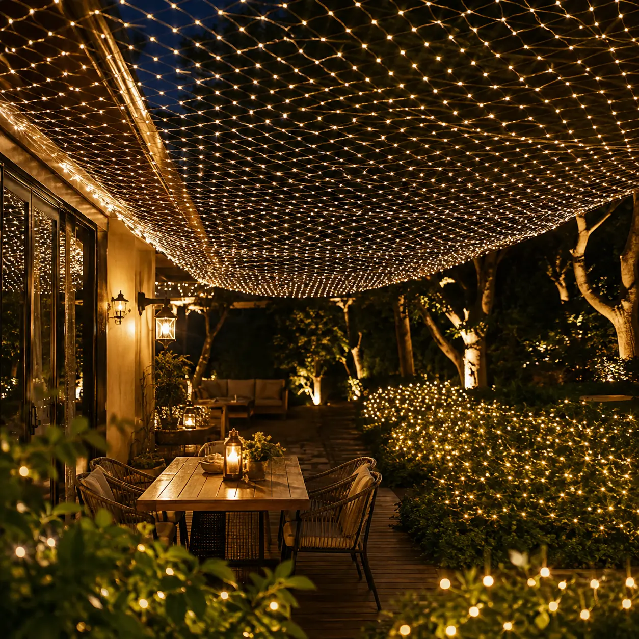 LED Net Lights Outdoor String Lights, Waterproof Fairy Lights Mesh Lights for Garden Patio Wedding Christmas Party Decoration