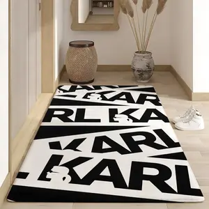 Fashion Designer Karl Lagerfeld Floor Mat Soft Flannel Rug Non-Slip Absorbent Mat for Bathroom Bedroom Home Decor