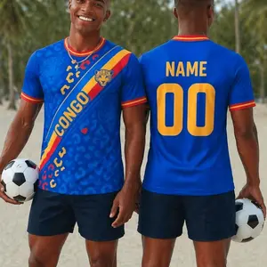 DR Congo Soccer Jersey 3D, Personalized Congo Football Shirt, Congo Flag Button Up, Leopard Fan Gift, DR Congo Flag Apparel GF1 6TT