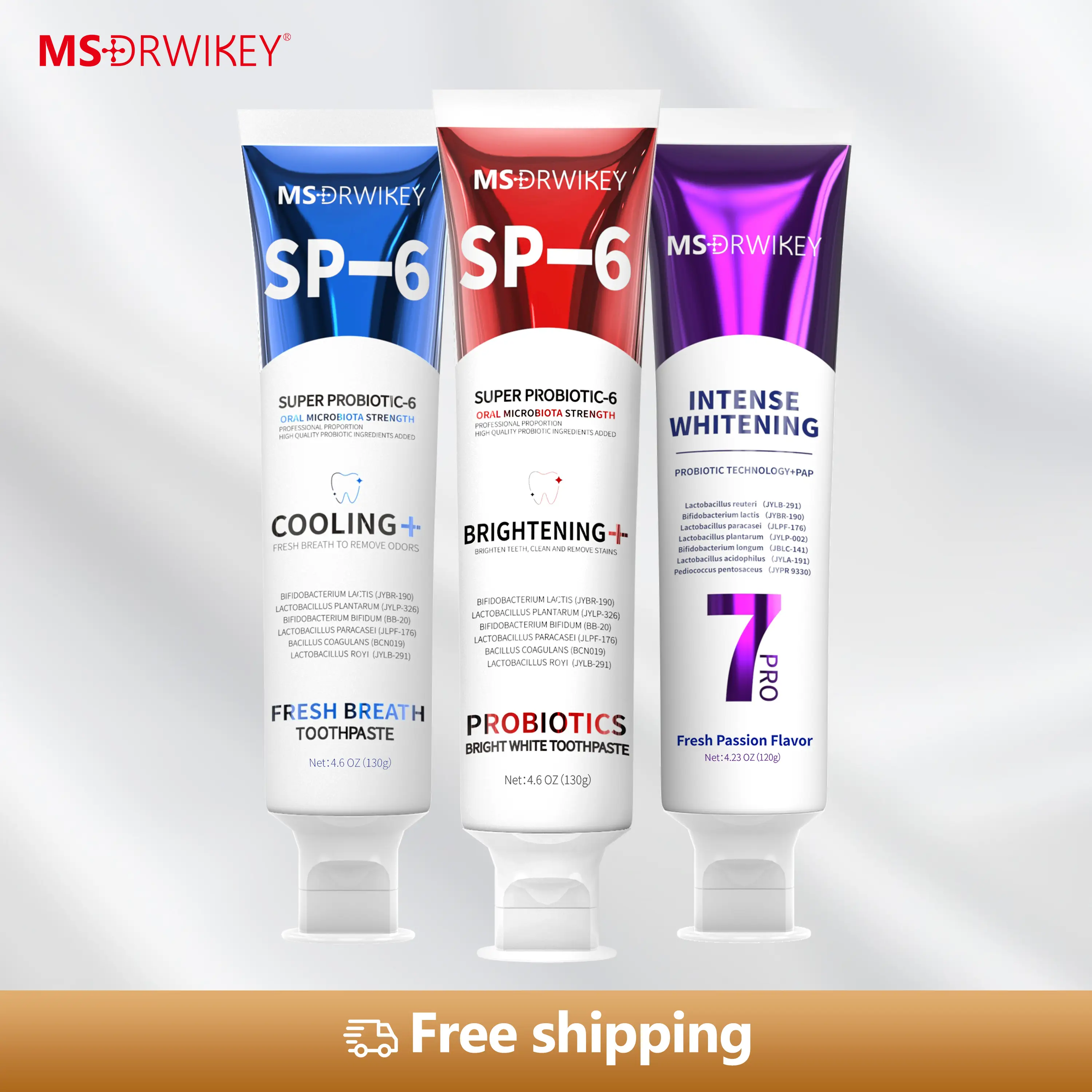 MSDRWIKEY 3-Pack Toothpaste Combo | 7Pro Fresh Formula | Fluoride-Free Enamel Repair & Sensitive Teeth Care | Fresh Mint#dealsforyoudays