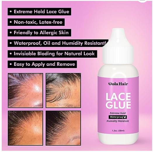 Dolahair Glueless Lace Melting Spray Wig Install Kit with Lace Glue Adhesive Glue Remover & Lace Bands for Seamless Natural Look