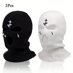 2 pcs Funky Balaclavas - Soft, Warm, Unique 3-Hole Design, Ideal for Winter Sports & Outdoor Activities