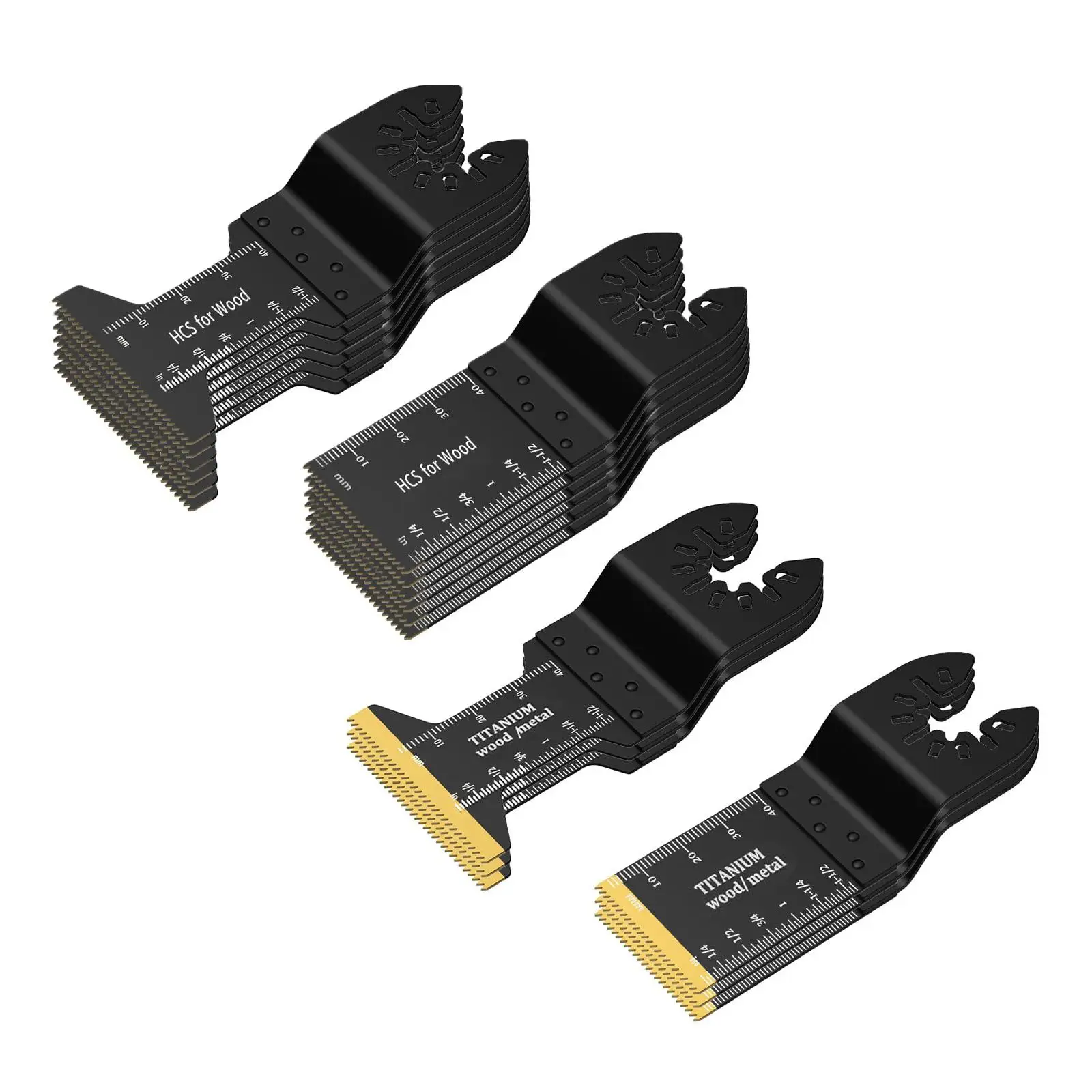 Multi-functional Cutting Blades Set, Heavy Duty Titanium Swing Oscillating Multi-Blades Saw Blades Set, Quick Installation & Removal Tool for Woodwork