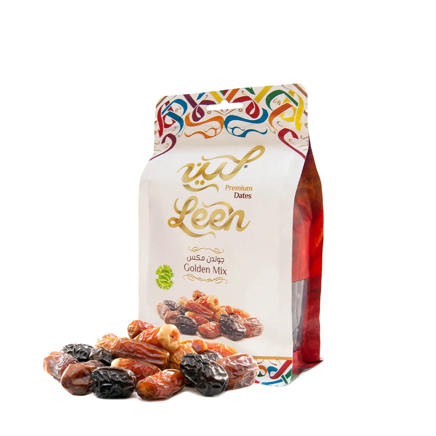Leen Natural Dried Golden Mixed Pure Dates Snack - Youth-Friendly, Room Temp Storable, Halal Certified Dried Fruits with Natural Sweetness, Resealable Pouch for Easy Portion Control, Ambient