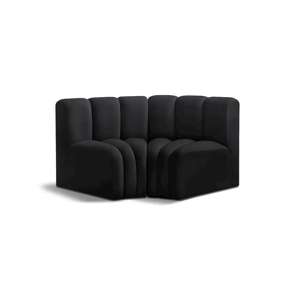 Arc Black Velvet Modular Sofa