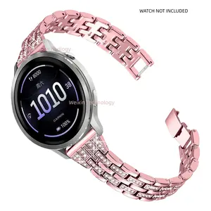 Luxury diamond strap compatible with Garmin Venu 4/3S watch strap/ Venu 4 45mm/Venu 2S/Vivoactive 4S/Vivomove 3S/Forerunner 255S/Forerunner 265S，22MM  Metal replacement watch strap for women Smart Watch Accessories