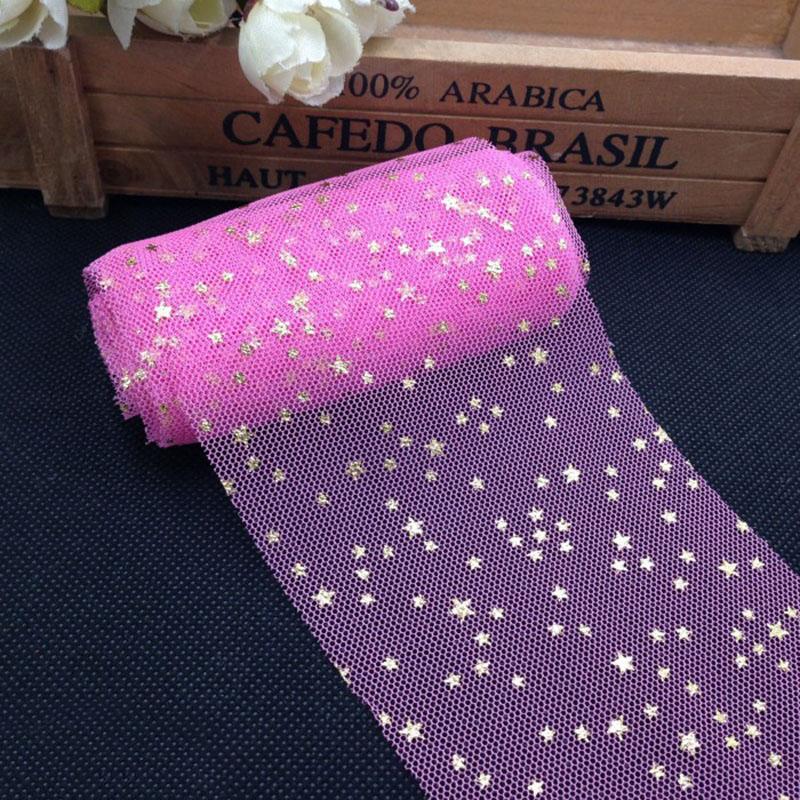 5m/roll 8cm Star Tulle Confetti Glitter Tulle Baking Cake Topper Tutu Pom Bow Soft Squine Tulle DIY Wedding Birthday Decoration