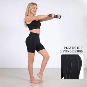 Women's Seamless Sporty Sports Shorts - Summer Running Split Shorts with Hidden Scrunch Butt Lift for Gym Workouts