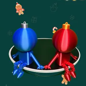Articulated Christmas Ornament Buddies Blue Silver & Red Gold Festive Decorations for Tree
