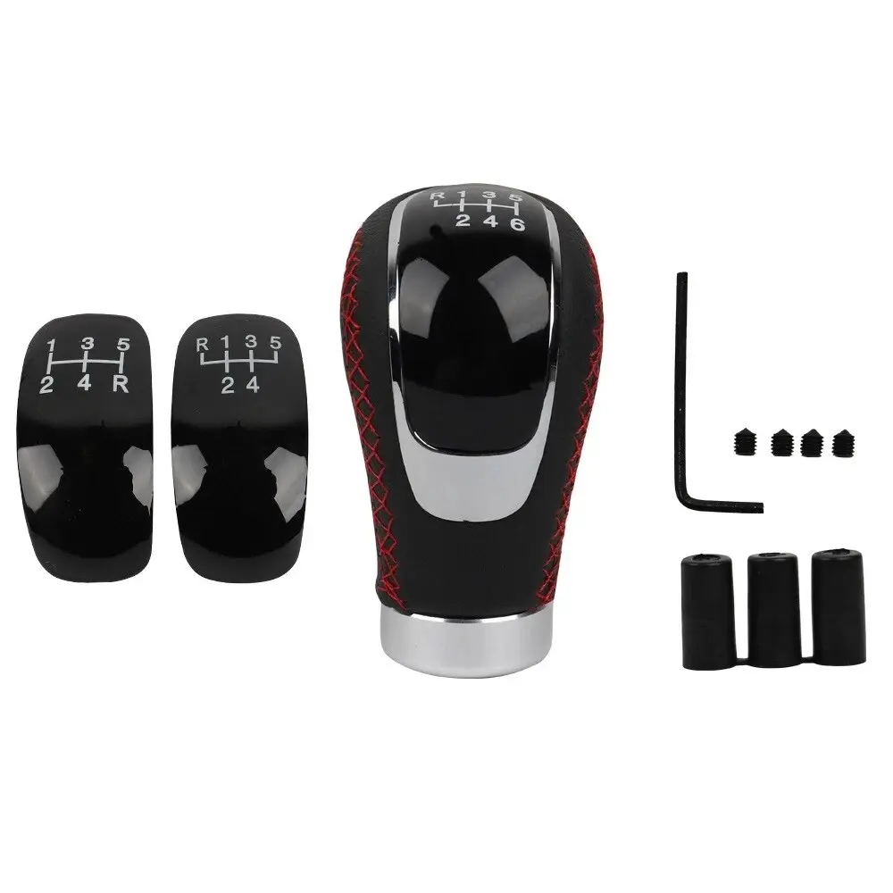 BRAND NEW Universal 5/6 Speed Black Leather Car Manual Racing Gear Stick Shift Knob Shifter