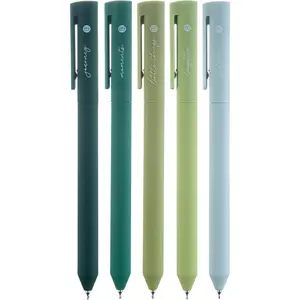 Gel Ink Pens Assorted Colors, 0.5 mm Fine Point,  Pens No Bleed Through with Cute Fine Tip,  Study Journaling Supplies Set, 5 Pack (Green)