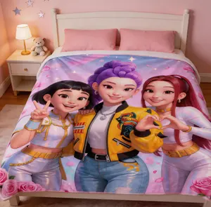 K-Pop Hunters Blanket – Soft & Warm Throw for Fans, Trendy Home Accessory & Perfect Gift，Wrap yourself in comfort with this trendy K-Pop Hunters blanket. Soft and warm, it’s the ideal gift for K-Pop lovers and a stylish decorative throw for any room.