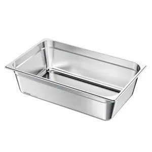 VEVOR 1 Pack Stainless Steam Hotel Pan,  , Full Size Table Steam Pan, 6 Inch Deep Anti Jam Restaurant Supplies Reusable Rustproof Catering Storage for Home, Party, Restaurant, Hotel, Buffet