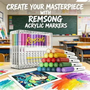 24/36 Shades Acrylic Marker Set - Clear Organizer Case, Direct liquid acrylic marker，Quick Dry & Seamless Color Transition! Waterproof, Safe & Perfect for Wood, Glass, Ceramic Crafts