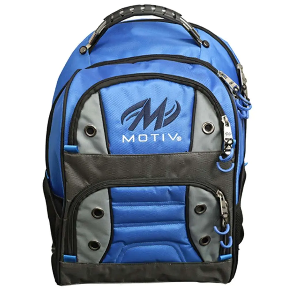 Motiv Intrepid Durable Bowling Backpack - Unisex Multi-Compartment Daypack with Padded Laptop Slot, Mesh Side Compartments, Accessory Storage, Steel Cable Handle, 2-Year Limited Warranty (Multiple Colors)