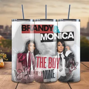Brandy & Monica Inspired "The Boy Is Mine" Signature Suits Edition Tumblers with Lid 20oz Stainless Steel High-Quality Graphics Classic '90s Nostalgia Gift for Fans Coffee Drinkware