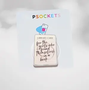 For the Girls Who Found Themselves in Book MagSafe Phone Grip: Library Card Aesthetic Magnetic Phone Holder, Book Lover Gift, Kindle Holder