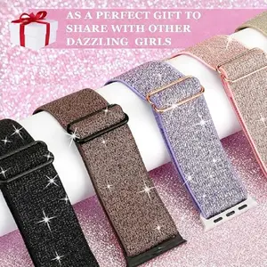 Elastic Nylon Solo Loop Watch Band for Apple Watch – Adjustable Strap 38–45mm (Series 3–7, SE)