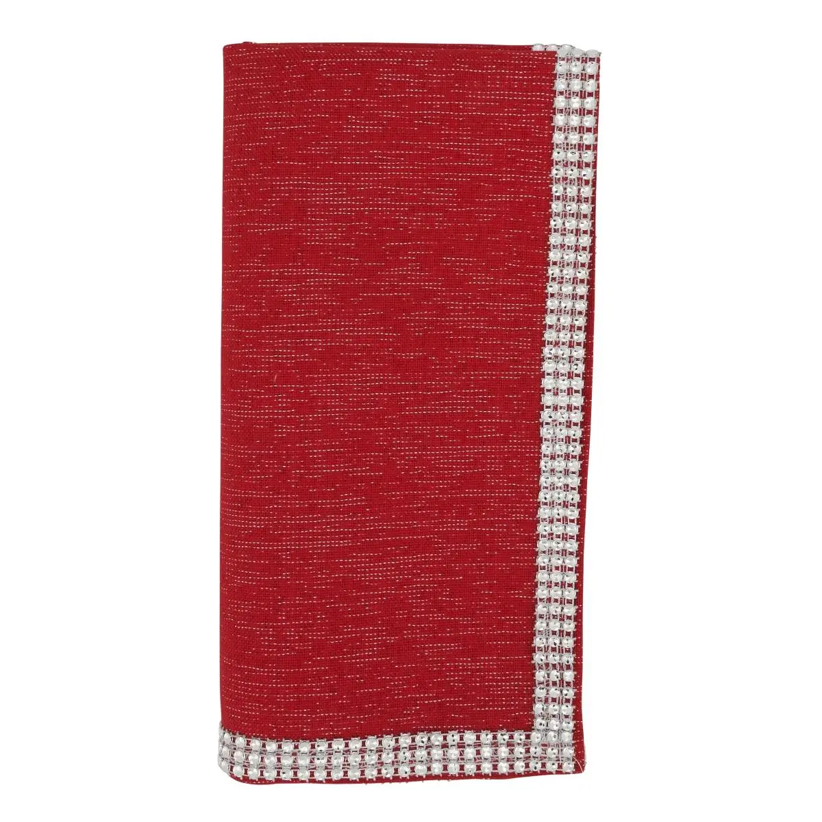 Saro Lifestyle 315.R20S 20 in. Studded Design Table Napkins for Table Top, Red - Set of 4