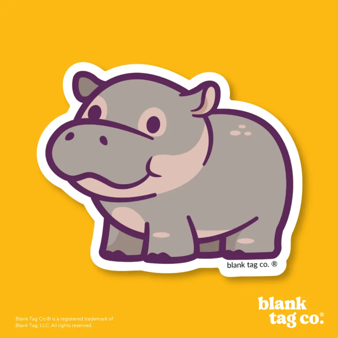 Blank Tag Co.® Waterproof Sticker - Hippo