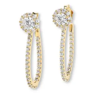 Radiance by Absolute™ Round Halo Convertible Stud Hoop Earrings