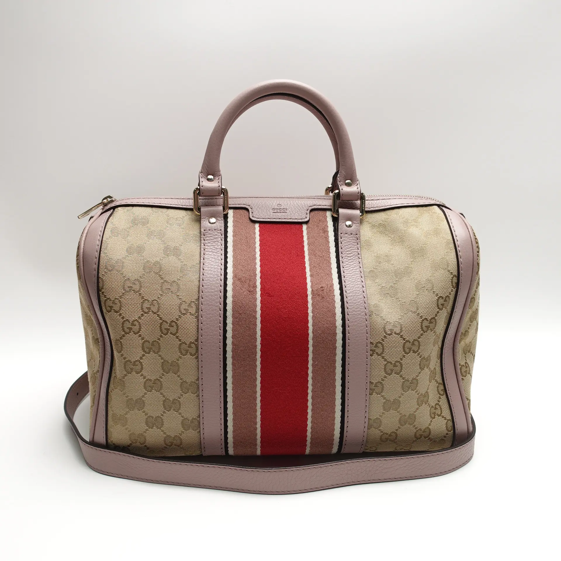 Pre-owned GUCCI Canvas Shoulder Bags Boston Brown GG Coated Shoulder Bag T10444104