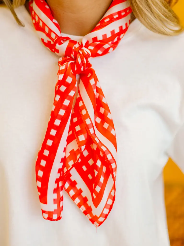 Cherry Check Scarf
