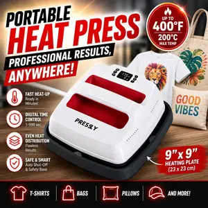 Mother's Day Gift, Impression Heat Press Machine, Portable Multifunctional Iron Press Machine With LCD Screen, Home Appliances for T Shirts, Hats, Travel Iron, Ironing Machine Household, Portable Heat Press Machine EasyPress-Style – HP230