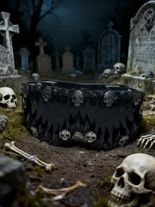 Halloween Venom Drop Glue Fluid Mask Glasses, Handmade Random Effect Unisex Full Coverage Retro Bohemian Party Decor Eyewear