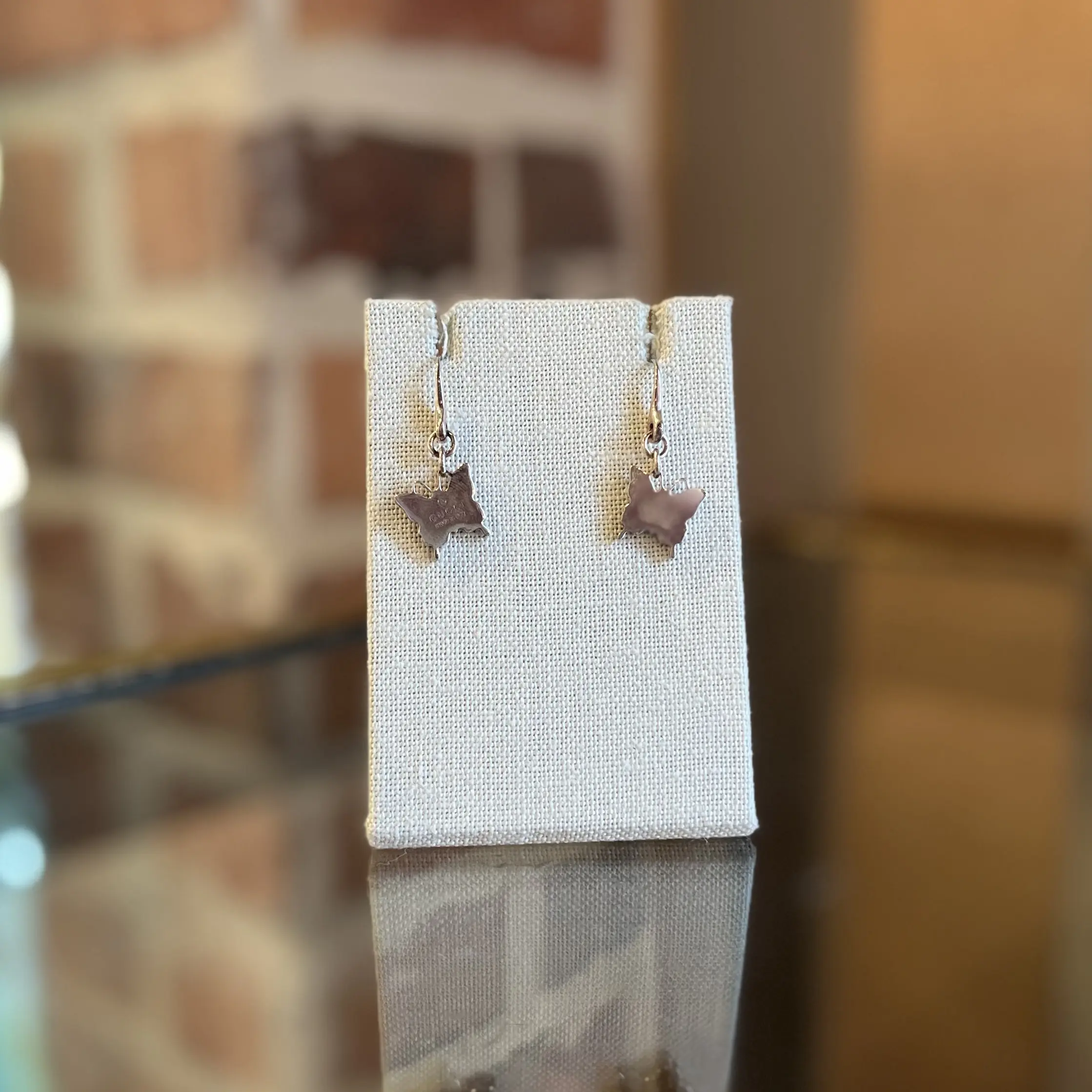 Pre-owned GUCCI Sterling Silver Butterfly Earrings