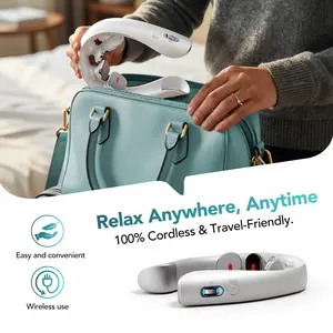 SKG K5-3 PRO Neck Massager with Heat, Electric Pulse Vibration Traction Red Light, Portable Neck Relaxer for Tension Relief, Mother Gift