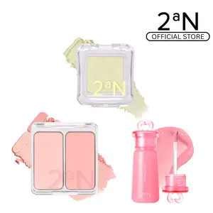 2aN | Pure Glass Highlighter X Dual Color Face Blush Palette X Heart Wearing Liquid Blush for Cheeks