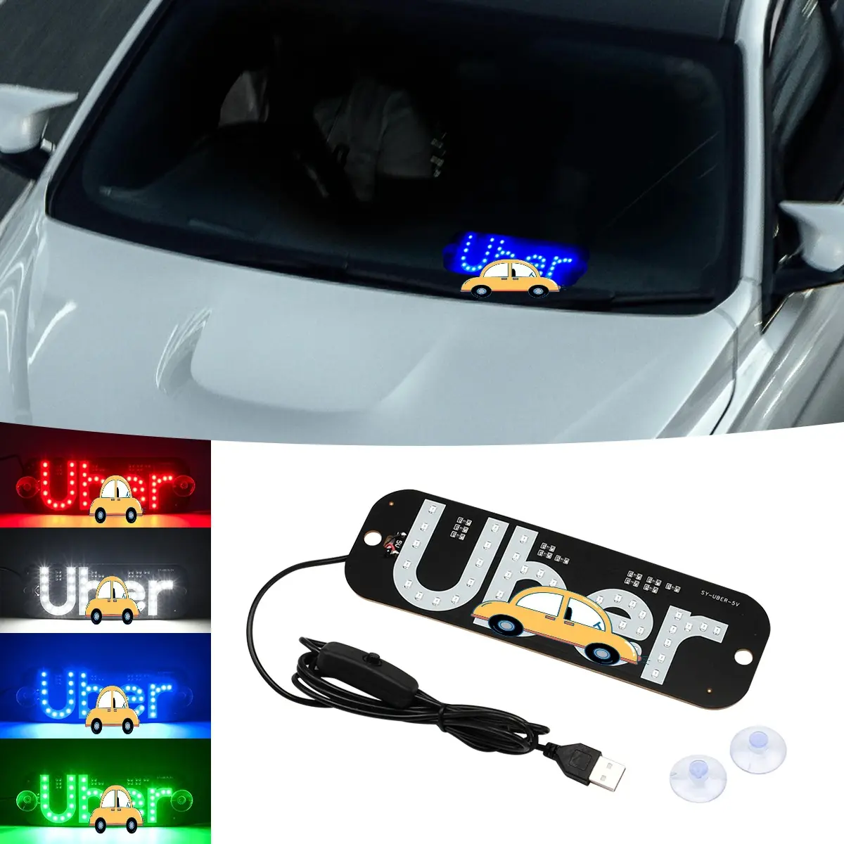 New Taxi LED Roof Indicator Light with Switch, 5-6V USB Powered, Car Interior Accessory for Taxi Use - No Car Pattern, Auto Interior Upgrade, Car Lighting Upgrade