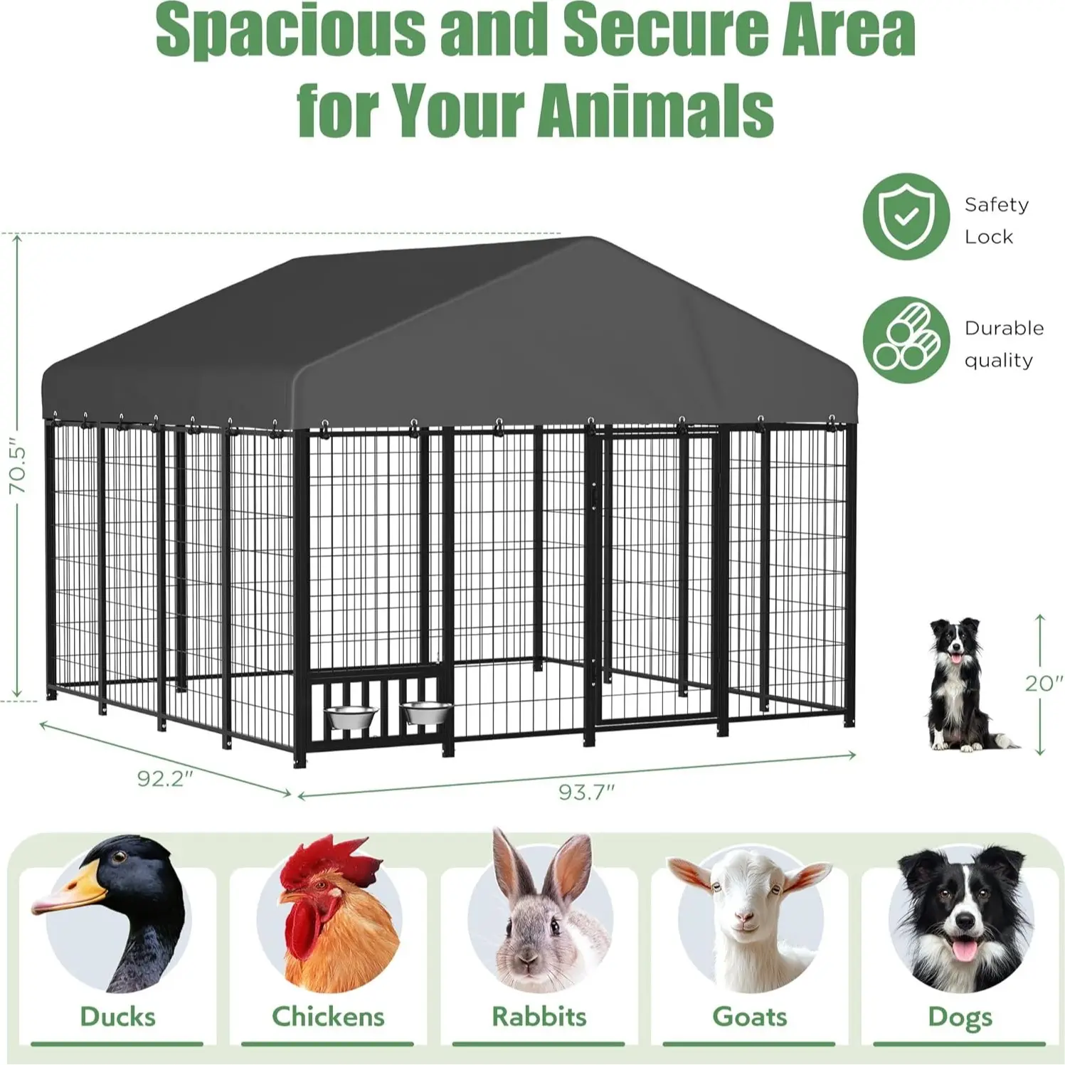 Medium (93.7"L x 92.2"W x 70.5"H)