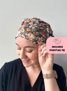 DuoStyle Scrub Hat - Dark Vintage Floral