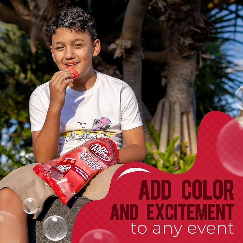 Candylandia Cola Cotton Candy Bulk - Sweet Carnival Cotton Candy w/Classic Dr. Pepper Flavor - Party Favors for Birthday Parties & More - Flavored Bag - 2 Bags