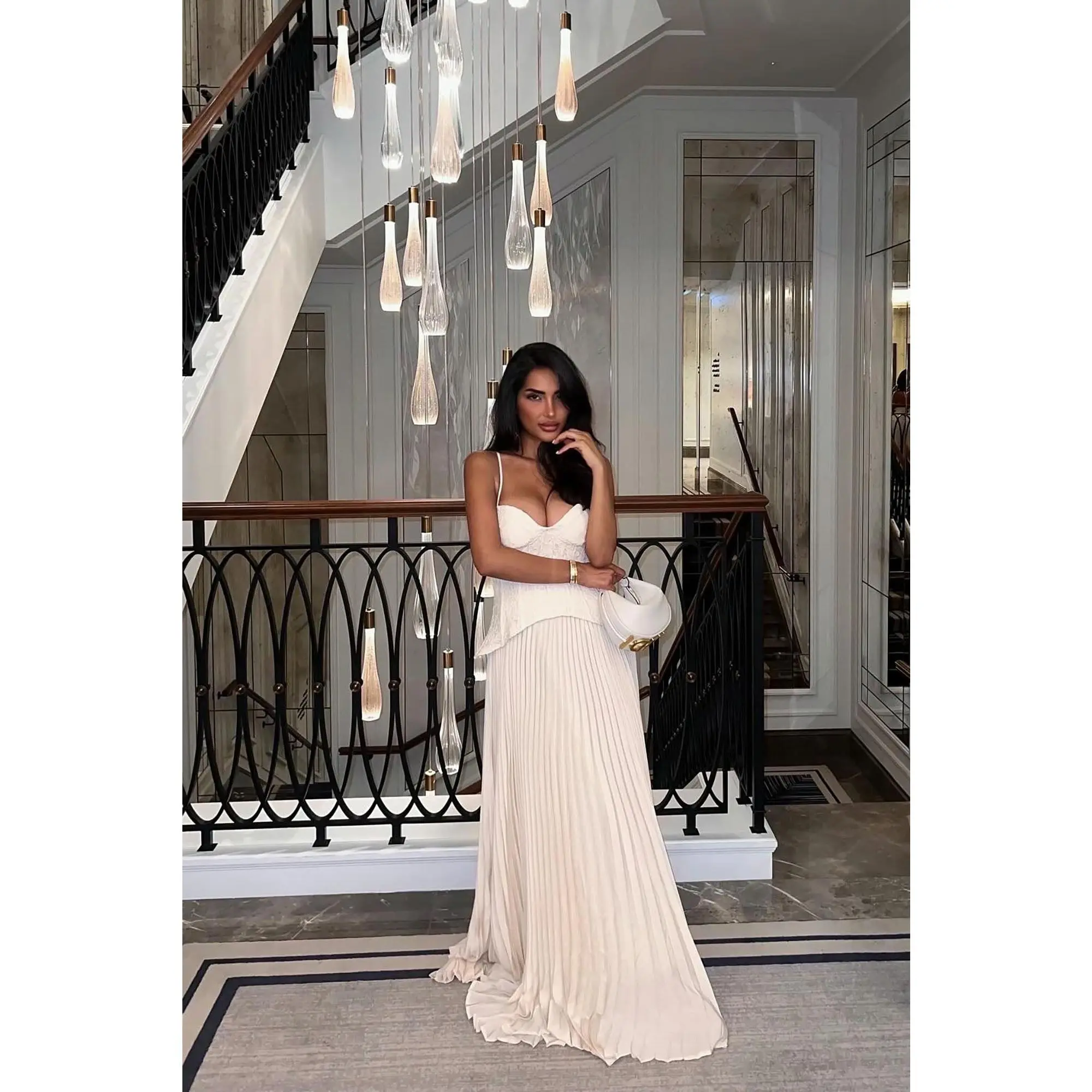 Daniella Lace Corset Pleated Maxi Dress - Cream - TikTok Shop Daniella Lace Corset Pleated Maxi Dress - Cream - TikTok Shop