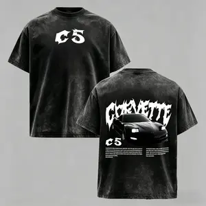 Men's Corvette C5 Casual Cotton Graphic T-Shirt - Retro Chevy Car Graphic, Y2K Streetwear, 90s Vintage Racing Fitted Round Neck Short-Sleeve Classic Tee for Car Enthusiasts (Zac Brown Sphere Las Vegas, Marcus the Worm Merch), Tshirt