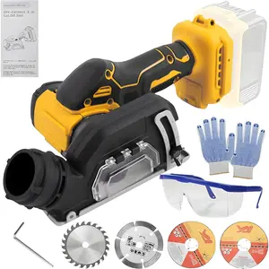 Cut-Off Tool, 20000RPM Angle & Saw Fits 20V Max Battery, Detachable Dust Shroud with, 4x 3" Saw Blades for Wood Tile (No Battery)