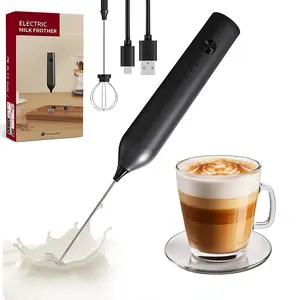 Nicefox Kitchen Rechargeable Handheld Electric Milk Frother 2026 Model 2 Heads 3 Speeds Detachable Stainless Whisk for Lattes Cappuccinos Juices Probiotic Powder Matcha Egg Beating Portable Easy to Clean