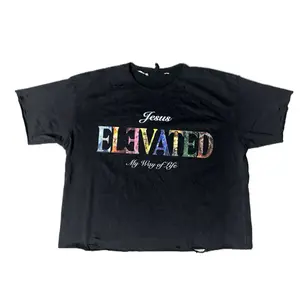 Jesus Elevated Multicolor Tee Shirt - My Way of Life Design on Black Fabric Top Streetwear Summer Shortsleeve Casual Womenswear Menswear